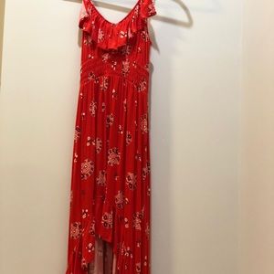 Express red high low maxi dress XS